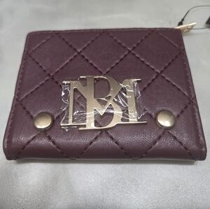 Badgley Mischka NWT Plum Quilted Design Card Wallet